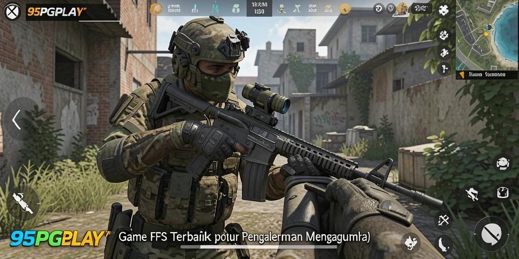 Tampilan gameplay mendebarkan dari 95PGPLAY yang menampilkan aksi tembak-menembak.