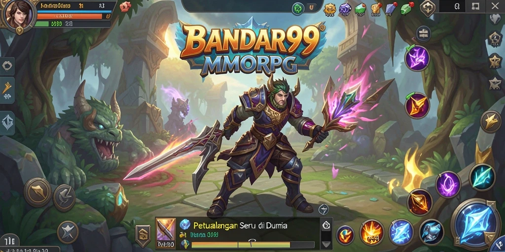 Tampilan gameplay seru dalam dunia fantasi MMORPG BANDAR99.