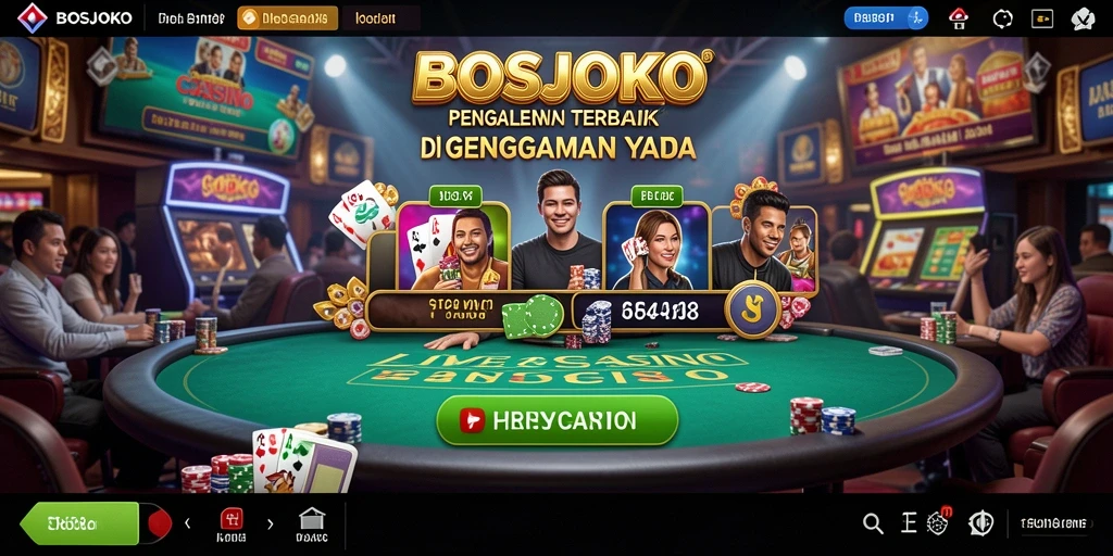 Tampilan gameplay Live Casino yang menarik dan interaktif di BOSJOKO.
