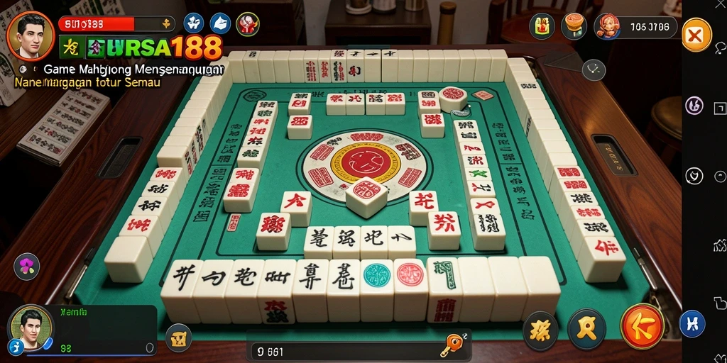 Screenshot BURSA188 menunjukkan gameplay seru dan menantang Mahjong.