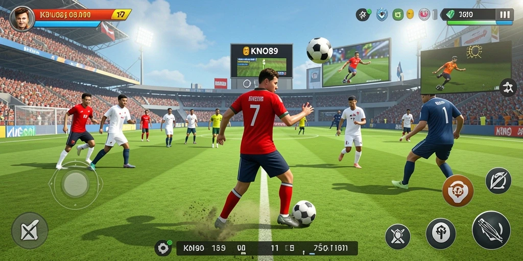 Tampilan gameplay KNO89 dengan aksi olahraga yang seru dan menegangkan.