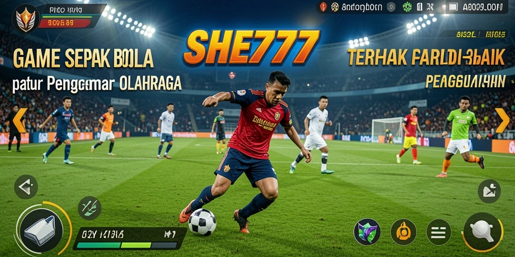 Screenshot gameplay <strong>SHE777</strong> yang penuh aksi sepak bola.